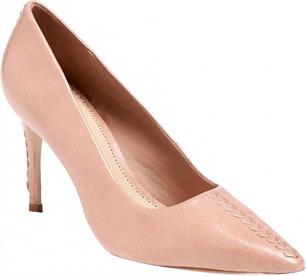 NEW CINQ A SEPT women's giselle whip stitch pump in light russet